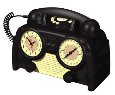 phone clock radio combination