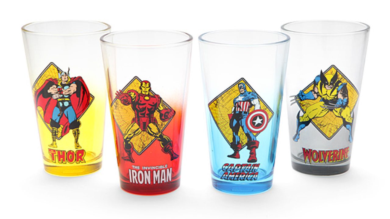 Avengers Pint Glass Set - 16 oz. Glass Capacity - Set of 4 Glasses -  Classic Shape