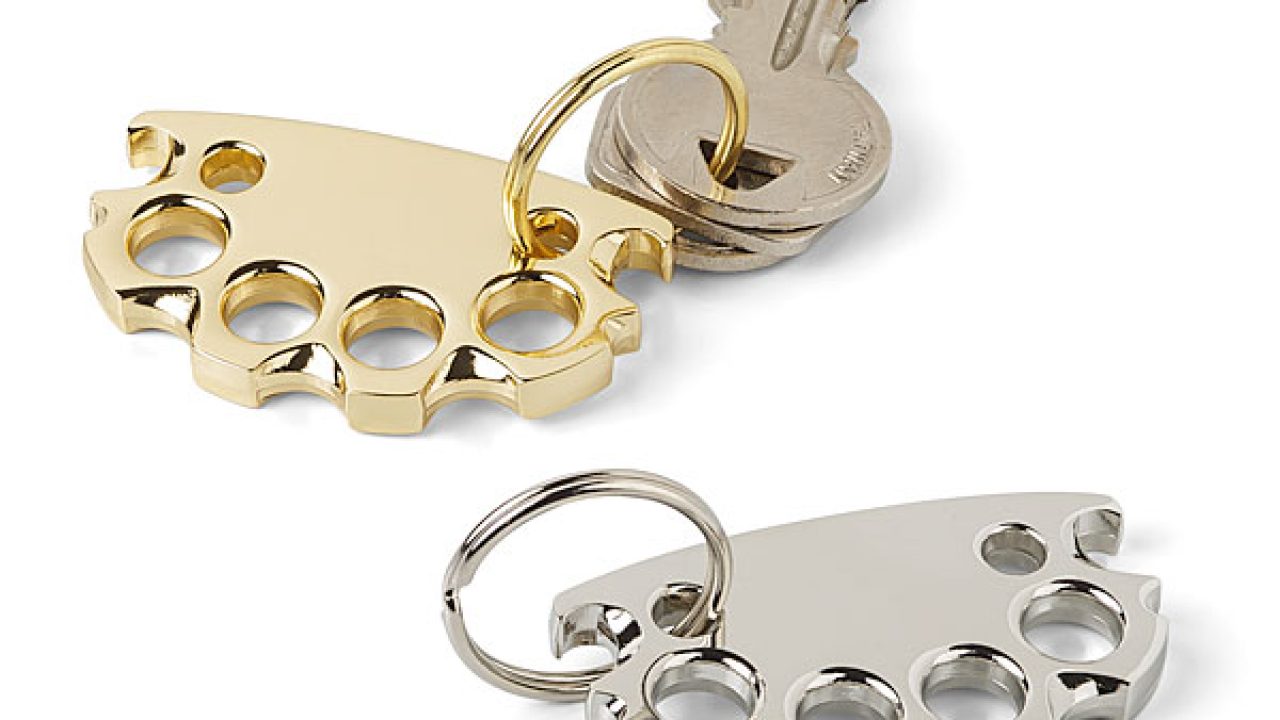 Brass Knuckles Bottle Opener Keychain