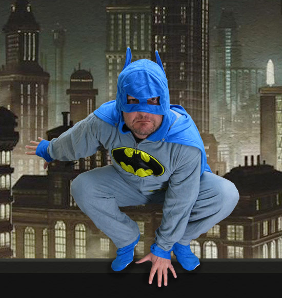 Batman Costume Pajamas with Cape and Cowl