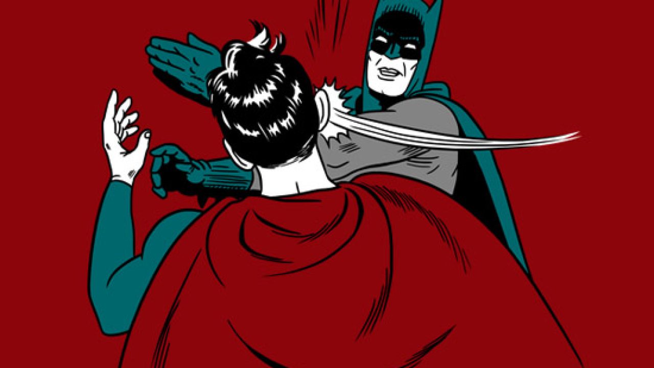 batman slaps robin cartoon