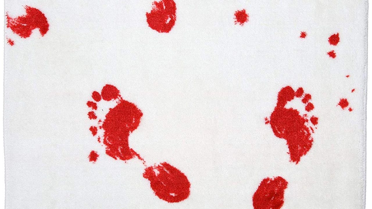 Blood Bath Mat Footprints Rugs Towel Bath Floor Mat Horror Bloody