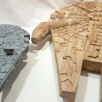 Hand Carved Star Wars Millennium Falcon