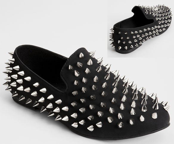 womens spiked loafers
