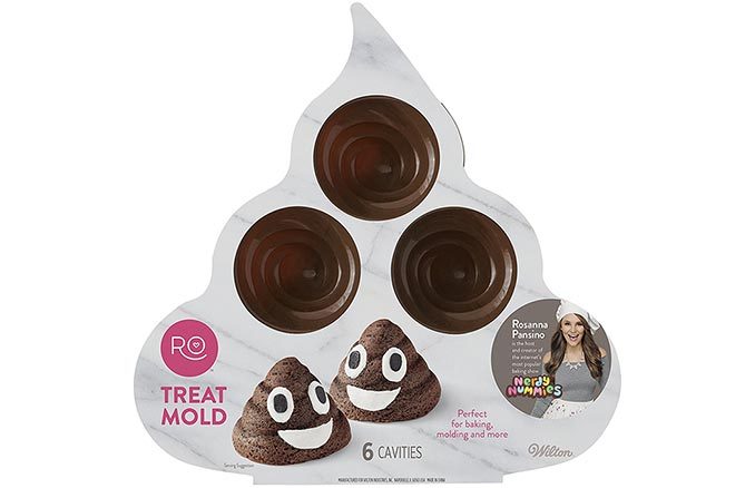 Rosanna Pansino by Wilton Silicone Swirl Poop Candy Mold, 12-Cavity 