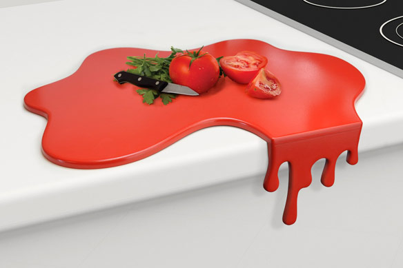red glass chopping boards