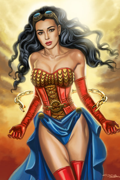 Steampunk Wonder Woman Art Print