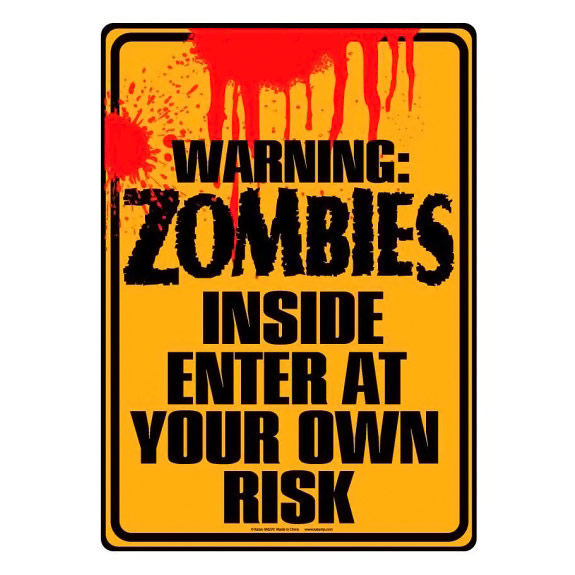 Zombie Warning Poster – Don't Feed The Zombies