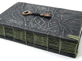 Steampunk Handmade Wooden Journal With Antique Skeleton Key